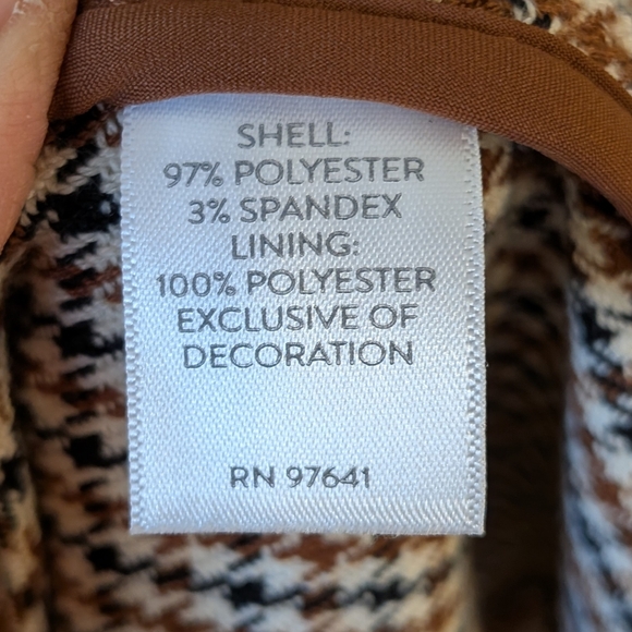 J. Jill Women's Houndstooth Embroidered Boho Jacket Stretch 2X Plaid Coat - Picture 8 of 9